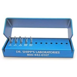Veterinary bur Set #6 Kit (R.A. carbides) w/alum bur block