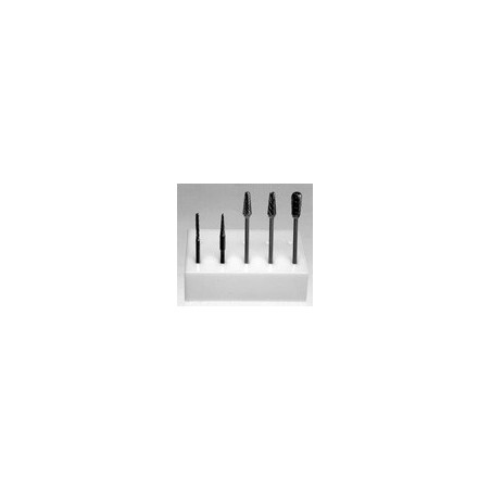 Acrylic trimming bur - Set of 5 + bur block & lid