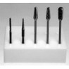 Acrylic trimming bur - Set of 5 + bur block & lid