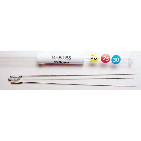 H-Files (120mm) 30mm working length  (#20, 25, 30) (3/pk.)