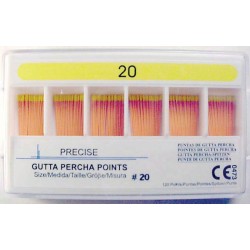 Gutta Percha Points (28mm) color coded #20