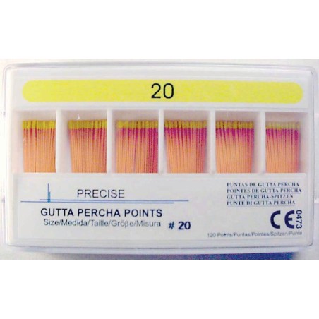 Gutta Percha Points (28mm) color coded #20