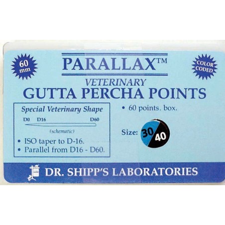 Parallax gutta percha 60mm Set (#30 #35 #40) 20 ea sz