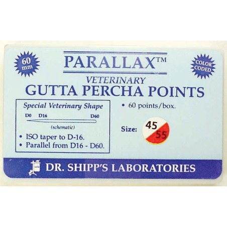 Parallax gutta percha 60mm Set (#45 #50 #55) 20 ea sz