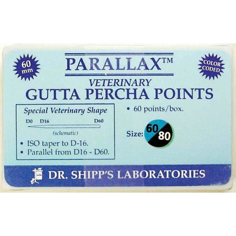 Parallax gutta percha 60mm Set (#60 #70 #80) 20 ea sz