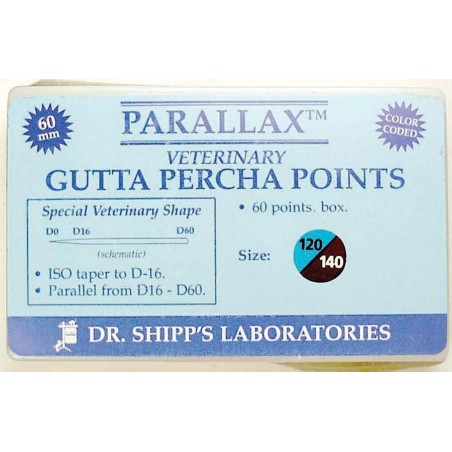 Parallax gutta percha 60mm Set (#120 #130 #140) 20 ea sz