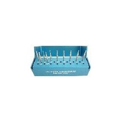 Veterinary bur Set #3 Kit (H.P. carbides) w/alum bur block