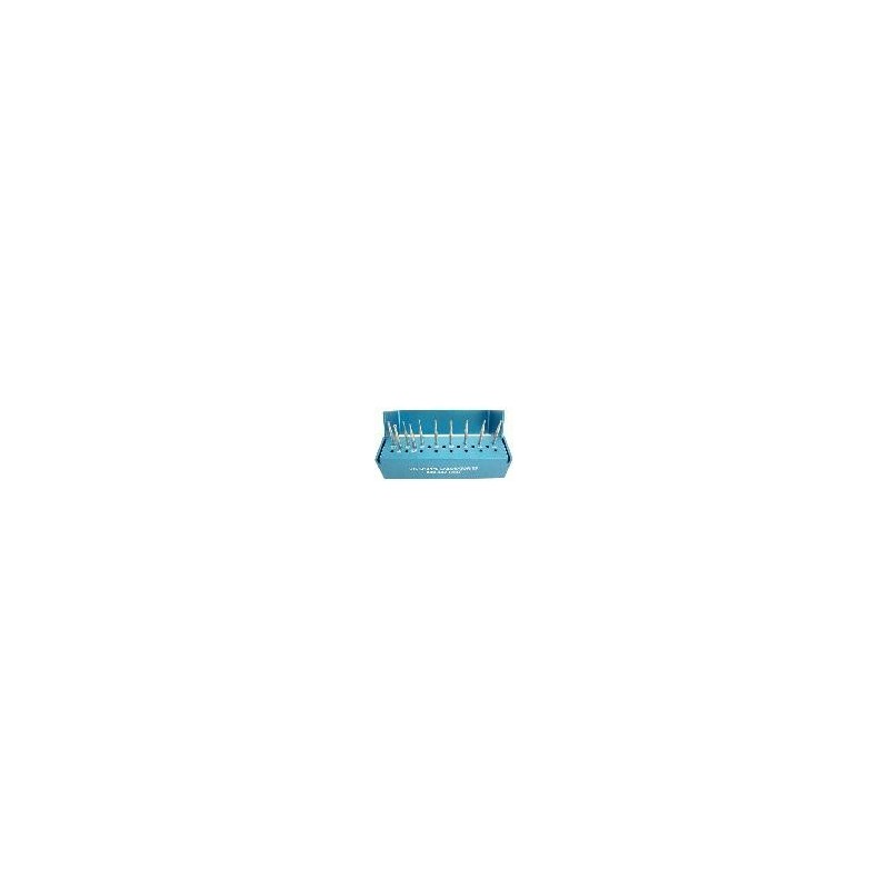 Veterinary bur Set #3 Kit (H.P. carbides) w/alum bur block