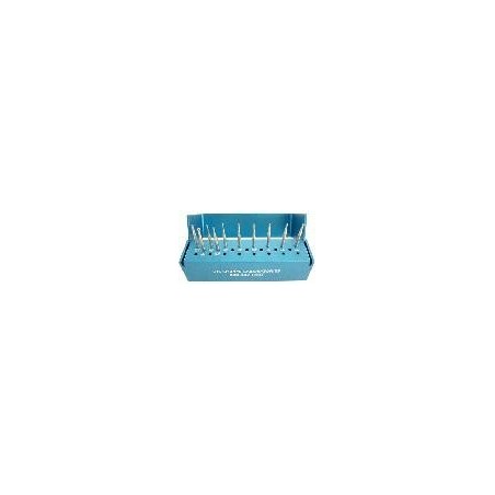Veterinary bur Set #3 Kit (H.P. carbides) w/alum bur block