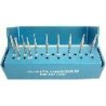 Veterinary bur Set #3 Kit (H.P. carbides) w/alum bur block
