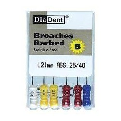Barbed broaches - assorted - 21mm (set of 6)