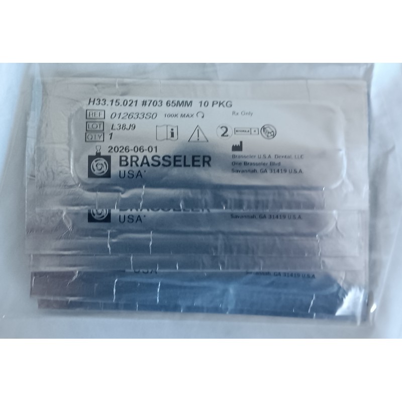 Rodent bur 65mm cross cut tapered fissure #703 (10/pk) sterile